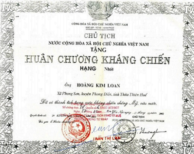 huan chuong cua Hoang Kim Loan